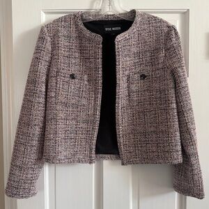 Steve Madden, Cropped Pink/ White/ Black Tweed Jacket, Size Smalll